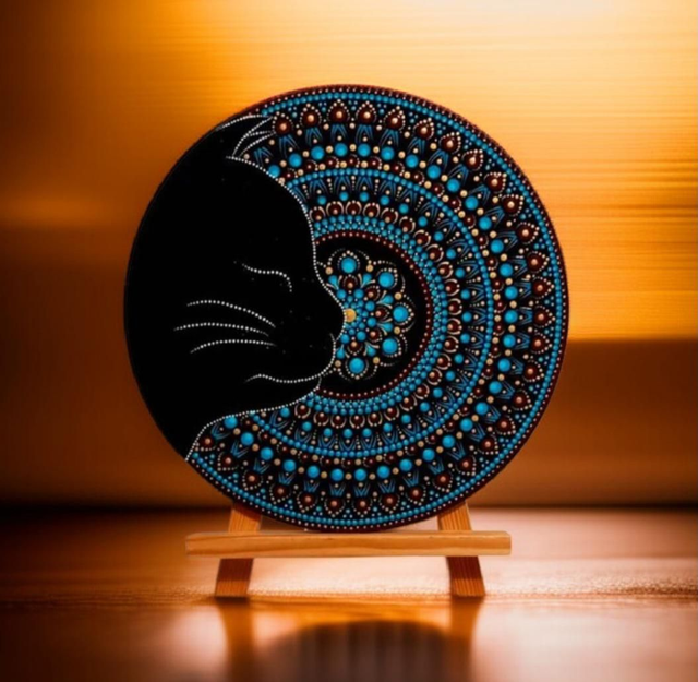 Décoration Murale - Tableau Mandala Chat