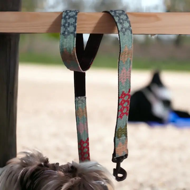 Moose & Co Handmade Dog Lead - Teal Multi