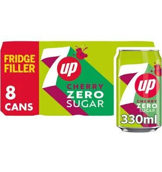 7up Cherry Zero 8 Pack 330ml