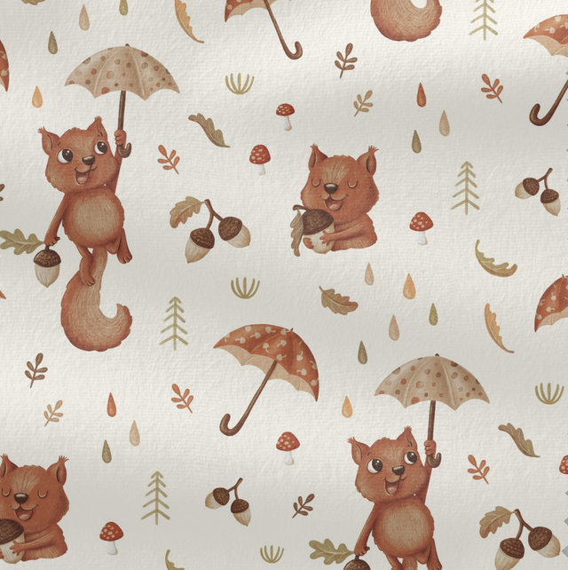  French Terry 0,5m Eichhörnchen Regenschirm 