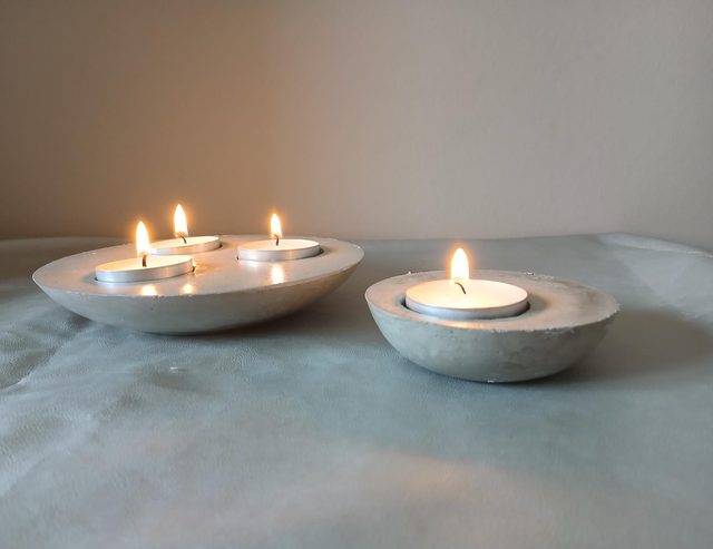 Bougeoirs ciment 1 meche