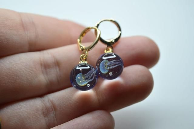 CRÉOLES MÉDUSE PERVENCHE MONTURE OR (CMO02)