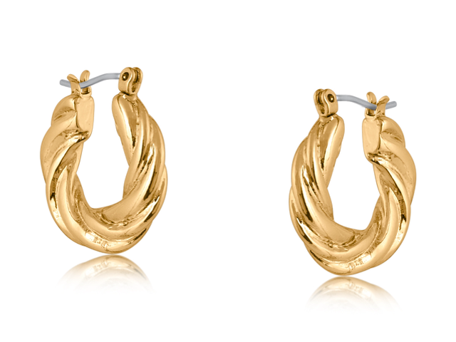 Gold Rope Hoop Earrings 
