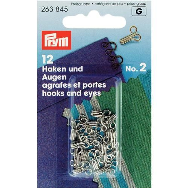 Prym Haken en ogen nr. 2 zilver (263845)