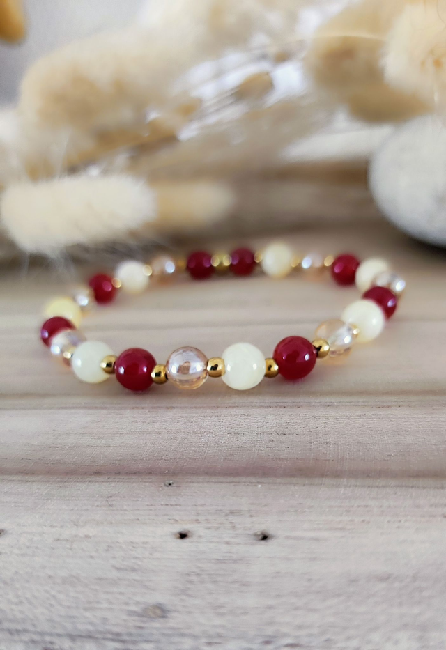 Bracelet "Chakra Sacré" Cornaline et Calcite