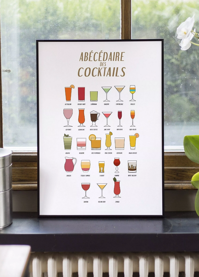 Affiche Abécédaire des cocktails
