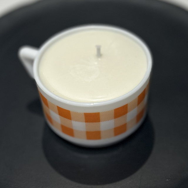 Bougie Tasse Arcopal Vichy orange avec ou sans soin
