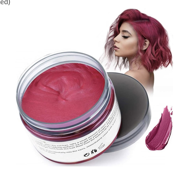 HTRUIYATY Temporary Hair Colour Wax, Unisex DIY Colour Hair Dye Wax, Washable Plant Formula Matte Natural Modelling Wax (120g Red)