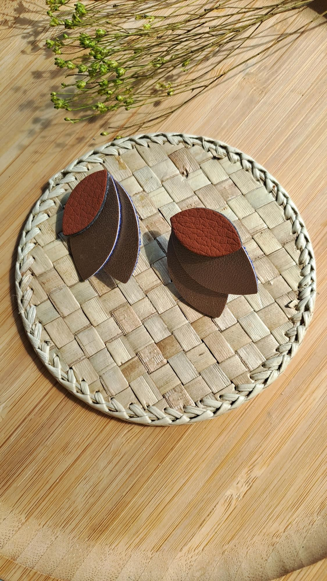 Boucles d'oreilles en matières végétales de pommes