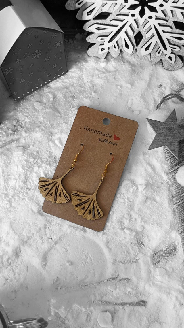 Boucles d'oreilles - Gingko bilo'bois
