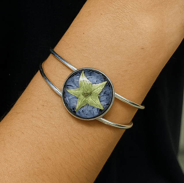 Bracelet jonc fleurs