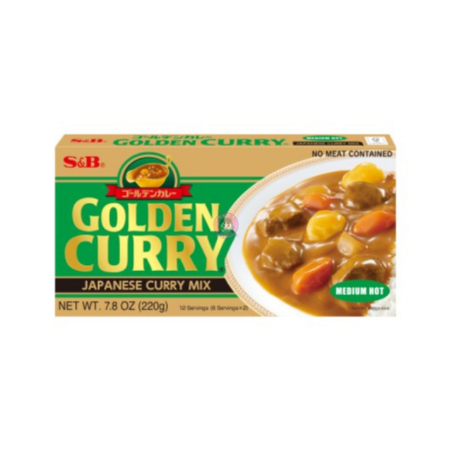 S&amp;B Golden Curry Sauce Mix Medium Hot 220g