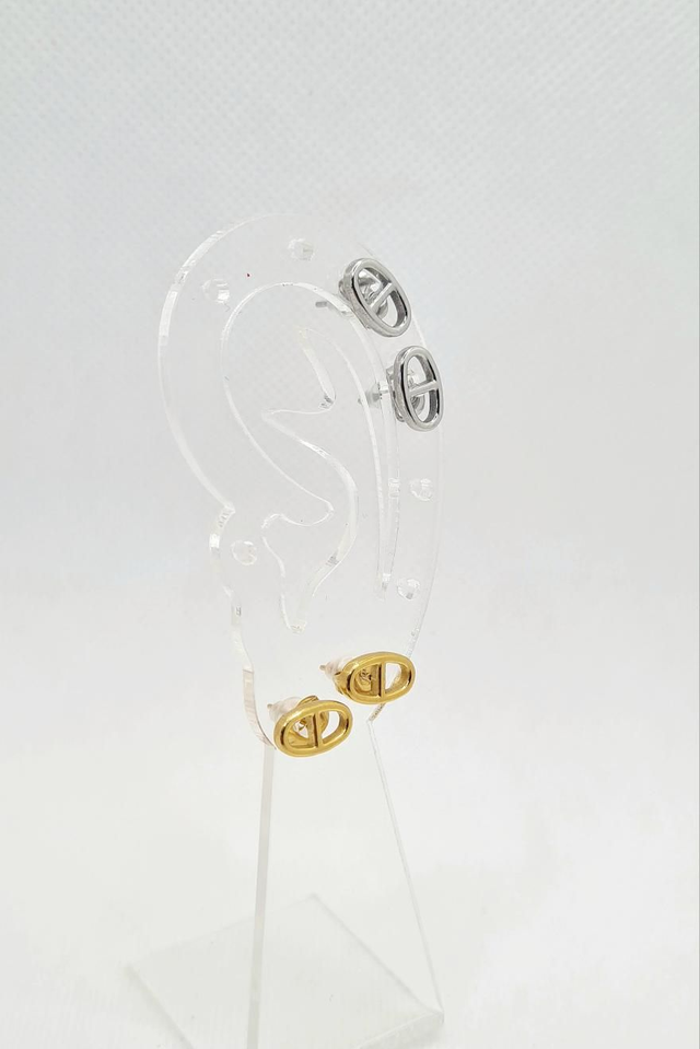 Clous d'oreilles "Alba" en acier inoxydable or ou argent 