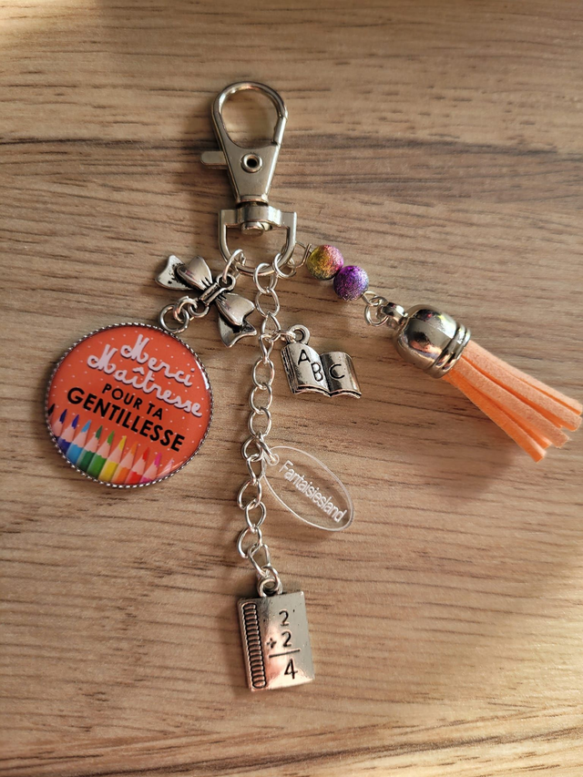 Bijou de sac Merci Maîtresse pour ta gentillesse - modèle pour primaire 