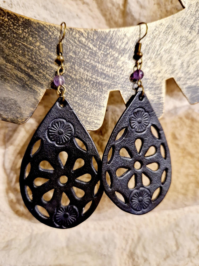 Boucles d&#039;oreilles cuir