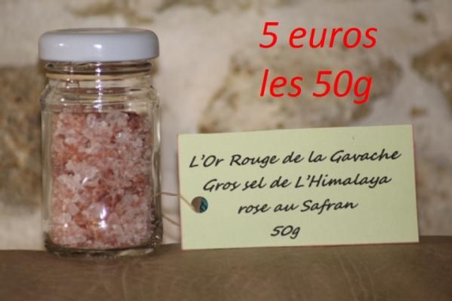 Gros sel rose de l'Himalaya au safran 50g