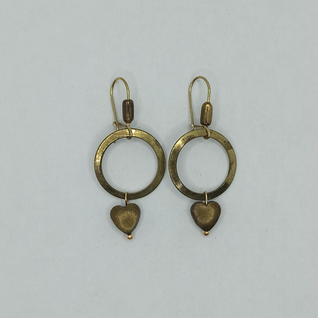 Dormeuses - Cœur doré 