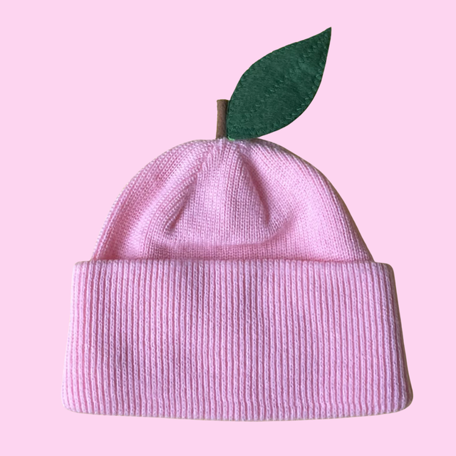 Bonnet rose bonbon côtelé