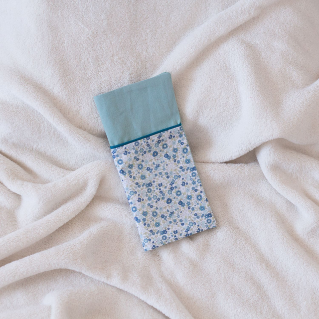 Protège Livret de Famille Vert d'eau / Bleuet