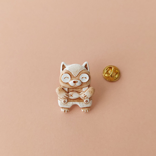 Handmade Cat clay pin - Cat pin - Air dry clay brooch