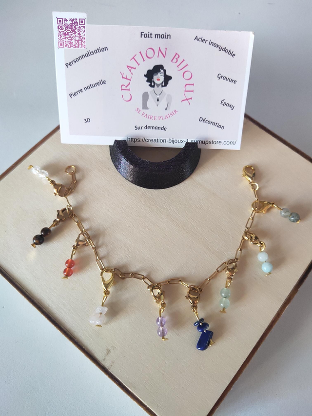 Bracelet personnalisable en pierre naturelle 