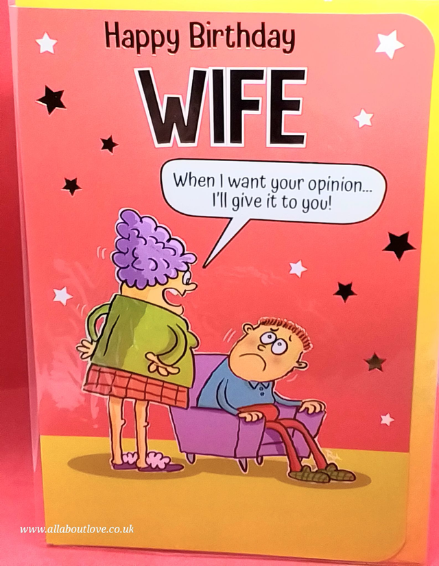 Wife Birthday Card Humorous and Whitty 