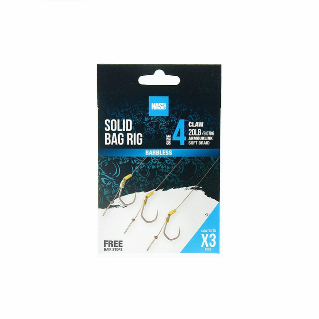Nash Solid Bag Rig Size 4 Barbless