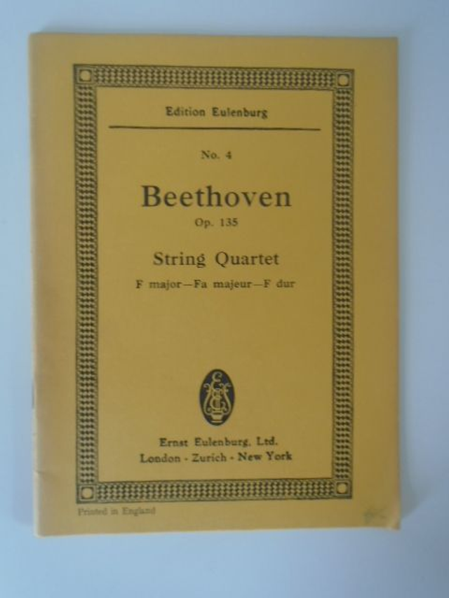 Beethoven String Quartet F Major op 135 Edition Eulenburg no 4