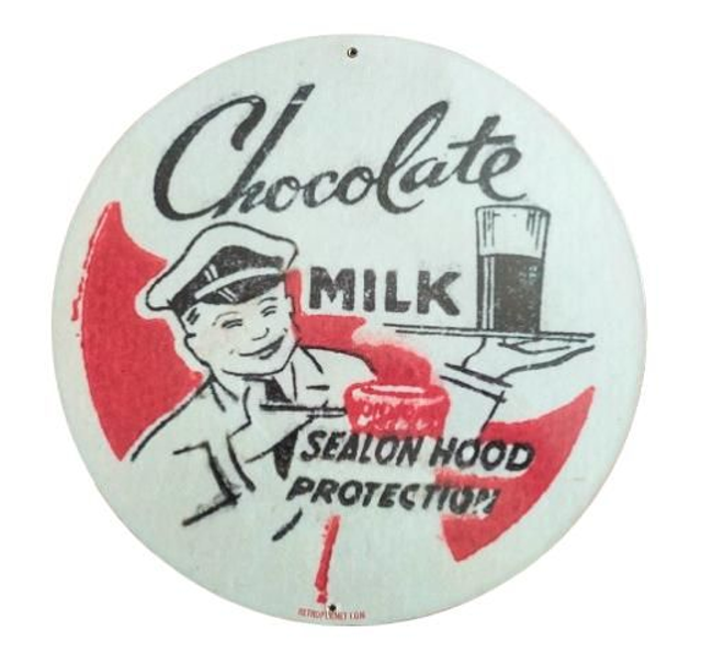 Plaque métal tôle épaisse / chocolate milk/ aspect vintage / occasion T.B.E