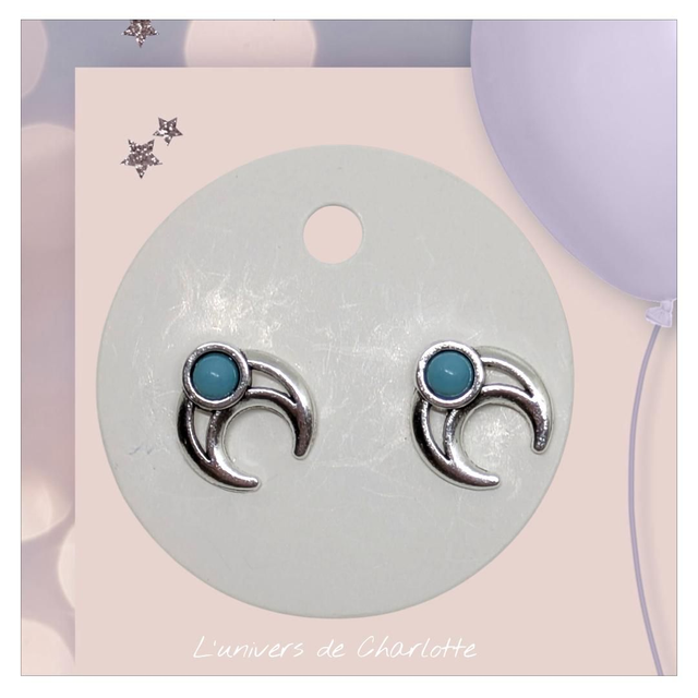 Boucles d&#039;oreilles &quot;Lune&quot; BO-129