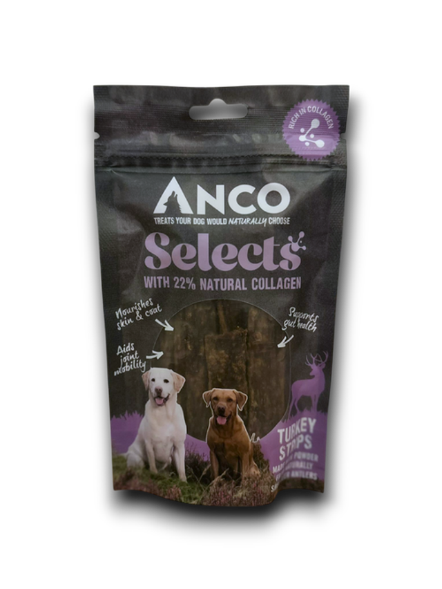 ANCO SELECTS TURKEY STRIPS WITH COLLAGEN 85G