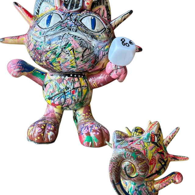 Figurine des Pokémon Miaous 13cm signée et certifiée Lancelin Mireille 