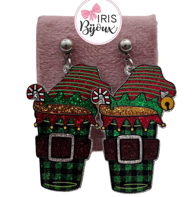Orecchini bicchieri natalizi Elfo