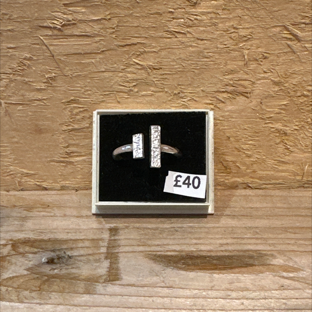 Silver Open T Bar Ring 