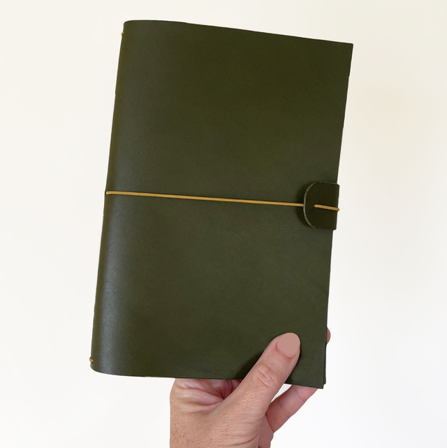 Veg tanned Leather cover A5,  A6 sizes | Refillable Veg tanned eco friendly Italian vachetta leather cover | modern, minimalist design
