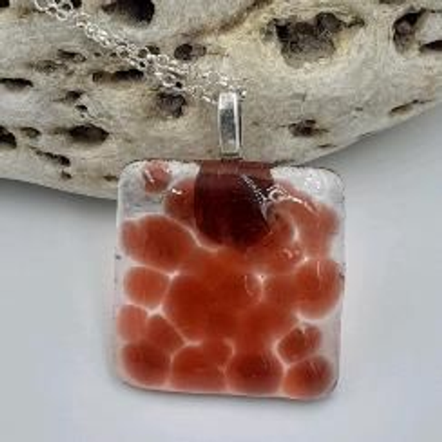 Pink frit pendant