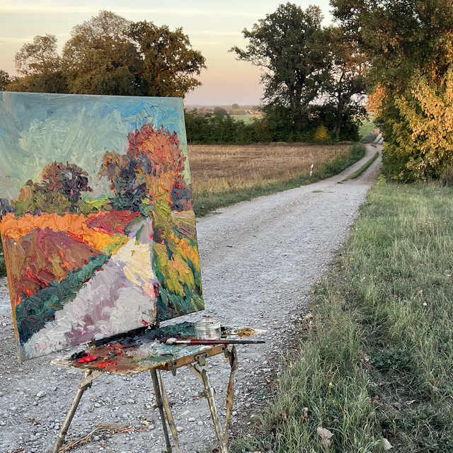 September – Öl auf Leinwand, 80 × 80 cm, 2026 | September