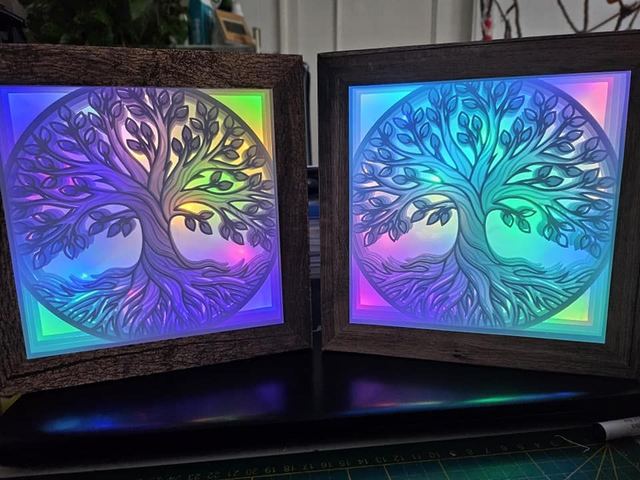 Cadre lumineux arbre de vie 25x25