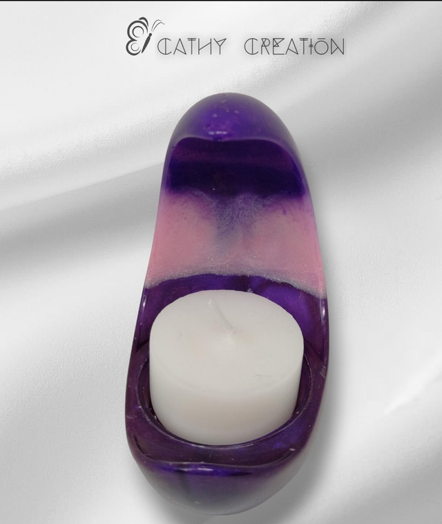 Bougeoir violet et rose 
