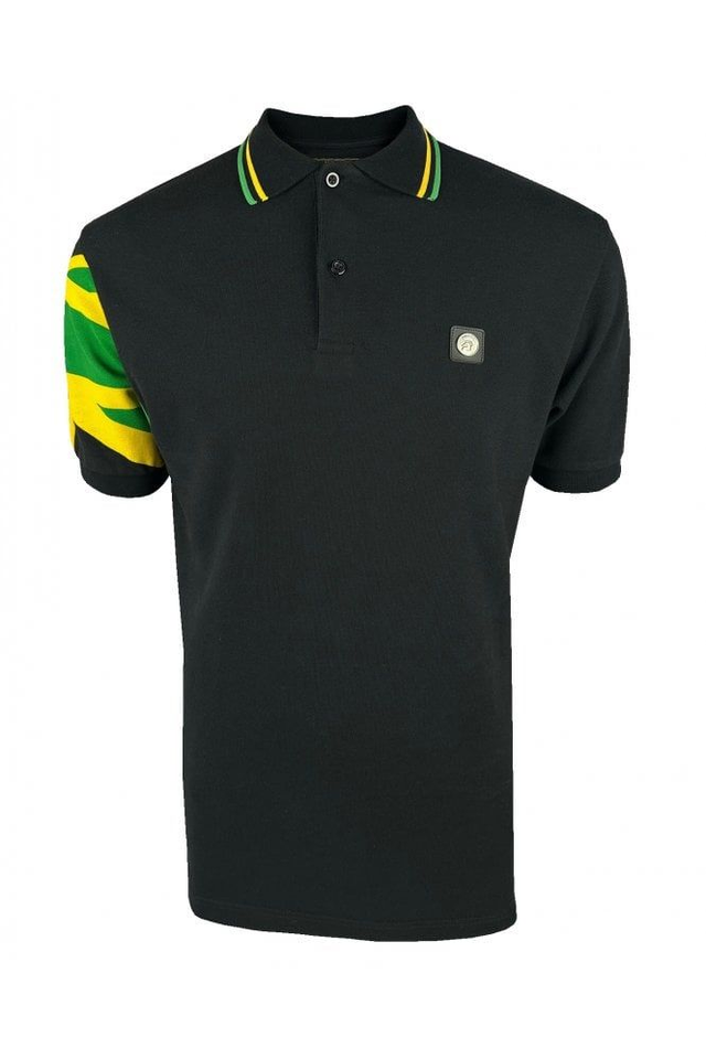 Trojan TR9022 Flag Sleeve Pique Polo - Black 