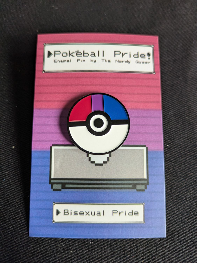Pokéball Inspired Bisexual Pride Flag Soft Enamel Pin Badge