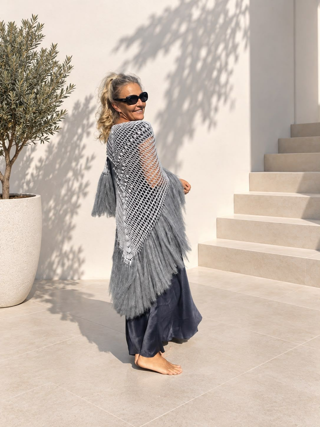 Chal mohair/seda gris