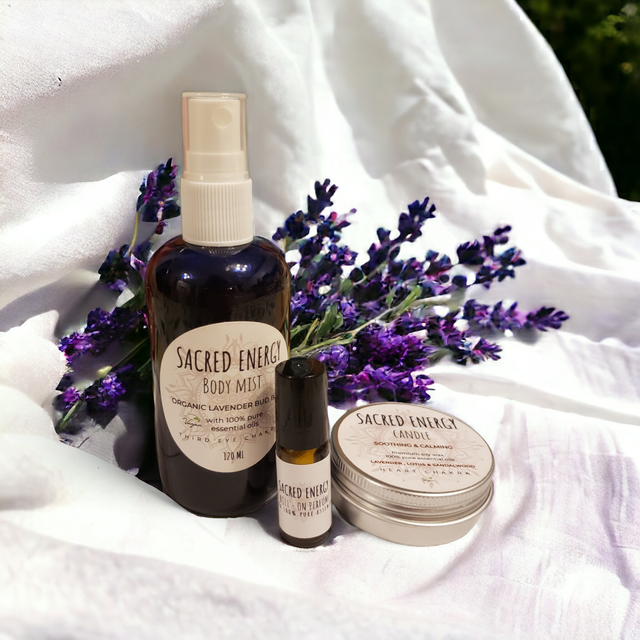      Sacred Energy -      THIRD EYE CHAKRA  Soothing &amp; Calming Gift Set ,  3 pieces   