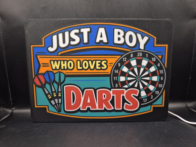 Light Up Sign Just A Boy Who Loves Darts