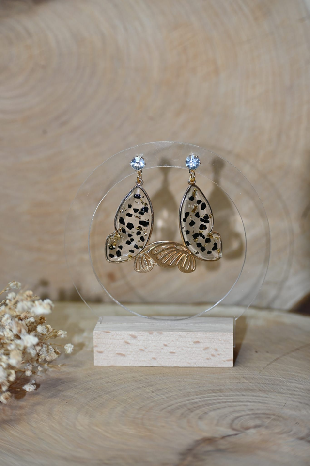 đŠPapillâOr đŠBoucles dâoreilles en RĂ©sine UV - Noirâš