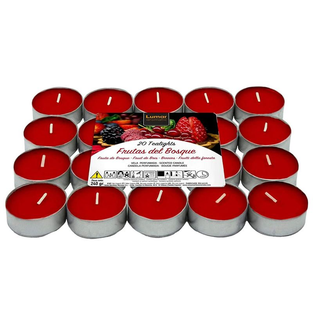  Lumar Aromatic Velas aromáticas (Frutos del Bosque Pack 20 Velas)