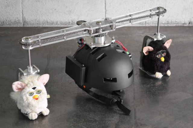 Mechanical Furby helmet