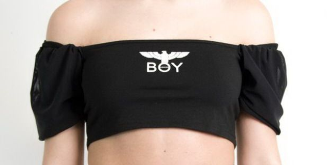 463105 - T-shirt cropped BOY London con maniche a sbuffo- stile bold e femminile