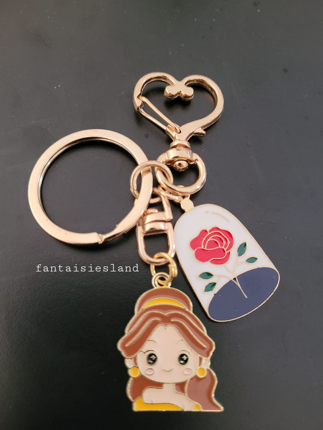 Accroche-clés doré rosé Princesse &amp; Enchantement