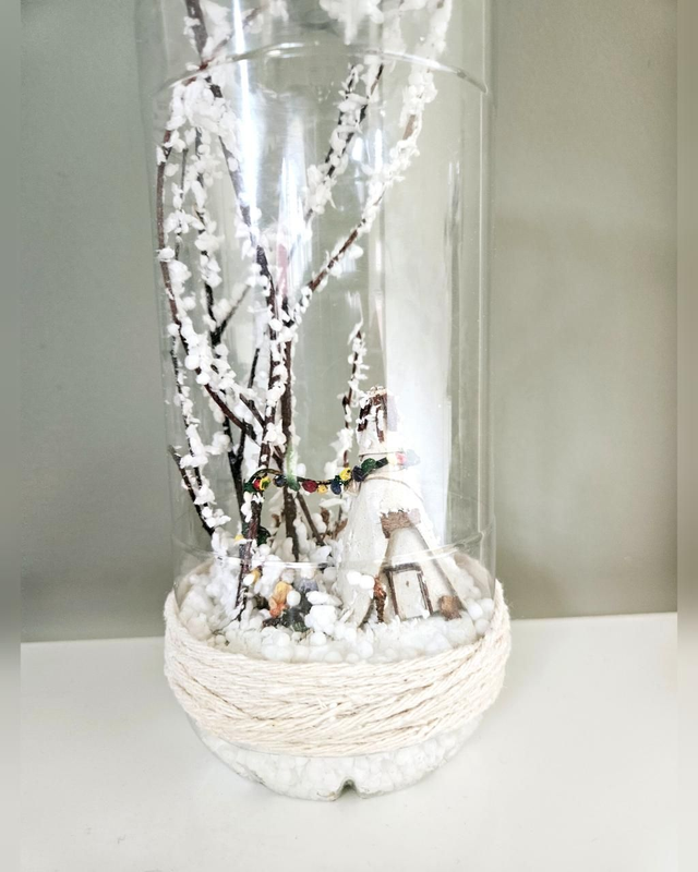 ECO Handmade Bottle Decoration Craft "First Love" Snow Scene